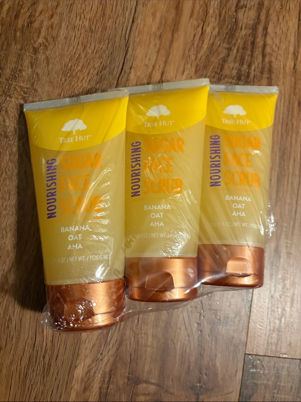 Tree Hut Nourishing Banana Oat AHA Sugar Face Scrub NWT 3 Pack